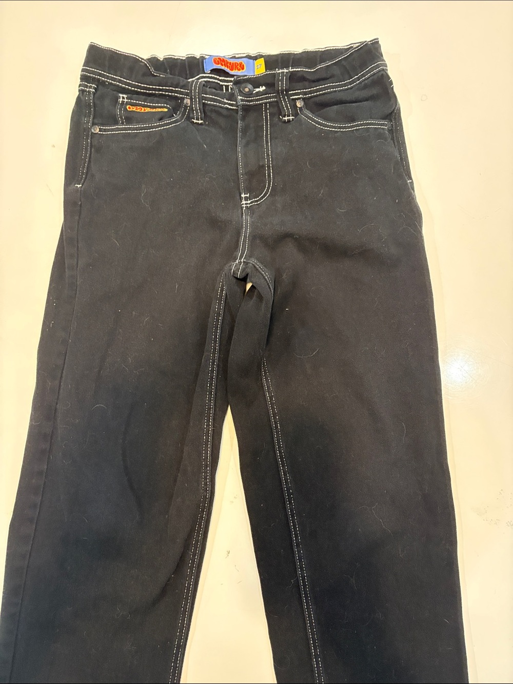 Empyre Black Men’s Jeans with Contrast White Stitching